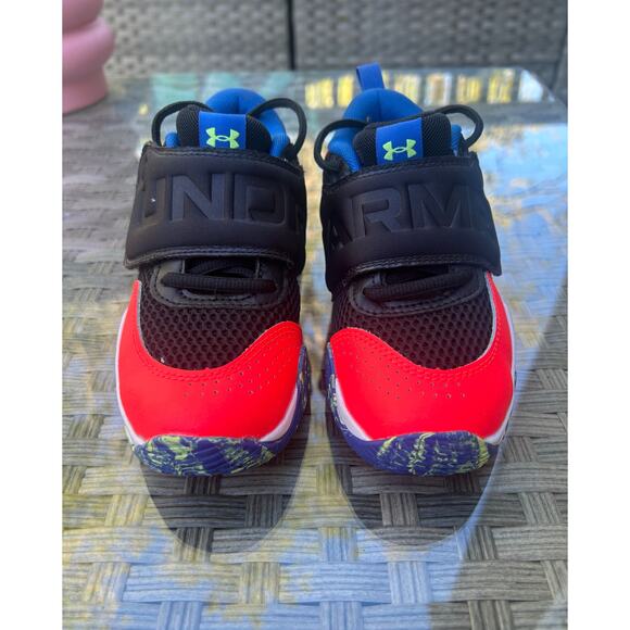 Under Armour Bright Red/Neon Sole - Kids Sneakers - Picture 5 of 8